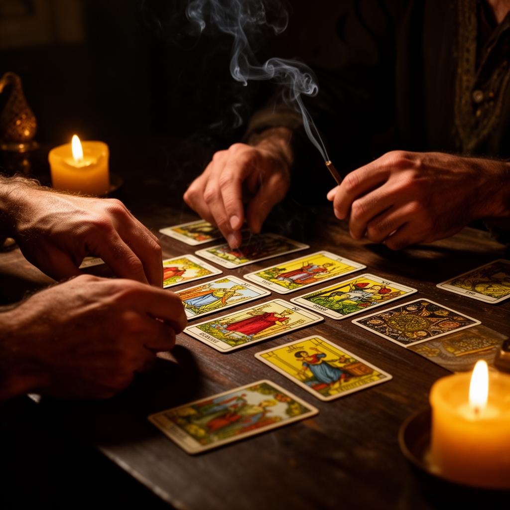 A tarot reading by candlelight